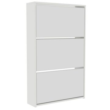 Welham 3 Drawer Mirrored Shoe Cabinet, White