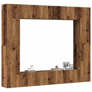 Vidaxl Wall Mounted Tv Cabinets 8 Pcs Old Wood Engineered Wood