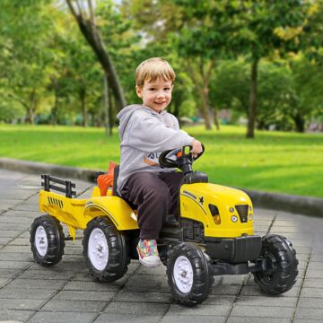 Homcom Pedal Go Kart Ride On Tractor W/ Shovel & Rake Four Wheels Child Toy