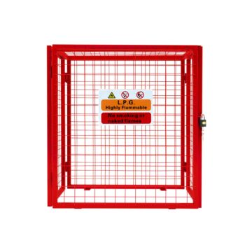 Red Gas Bottle Collapsible Mesh Cage - 90cm X 80cm X 43cm