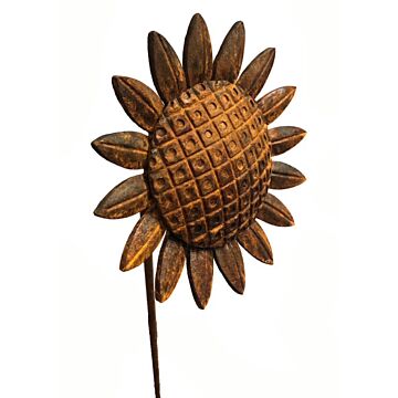 Sunflower 4ft Plant Pin Bare Metal/ready To Rust