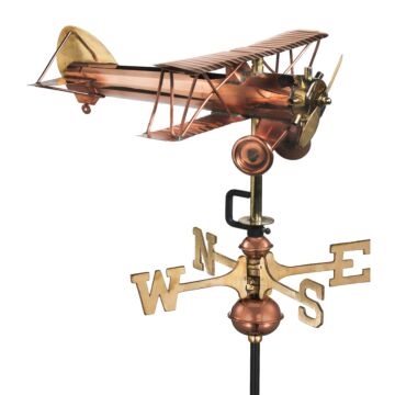 Bi Plane Cottage Copper Weathervane