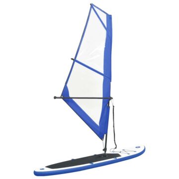 Vidaxl Inflatable Stand Up Paddleboard With Sail Set Blue And White