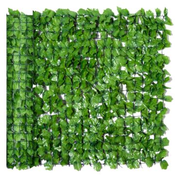 Outsunny Artificial Wall Foliage With Ivy Leaves, Privacy Screen Greenery Grass Wall For Garden Balcony