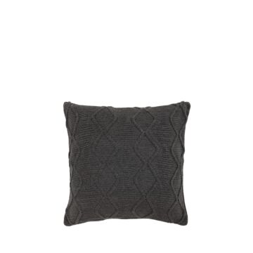 Chenille Cable Cushion Cover Grey 450x450mm
