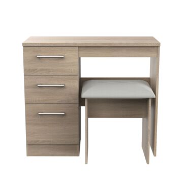 Devon 3 Drawer Vanity & Stool Set In Bardolino Oak