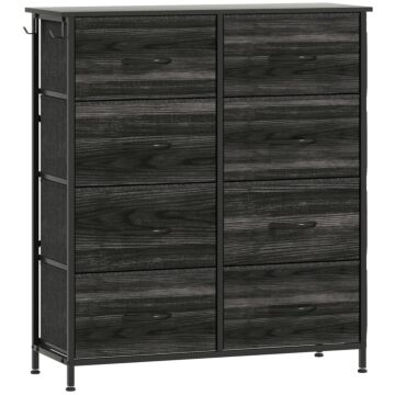 Homcom Chest Of Eight Fabric Drawers - Black