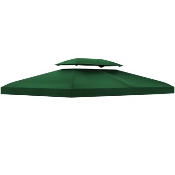 Outsunny Gazebo Roof Replacement, For 3 X 4m Frames - Green