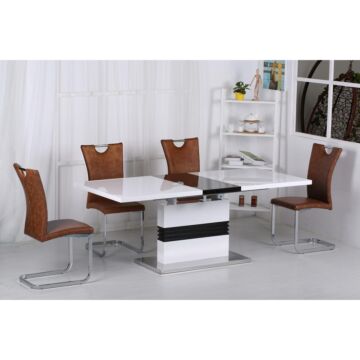 Vienna Pu Chrome Chairs Antique Brown