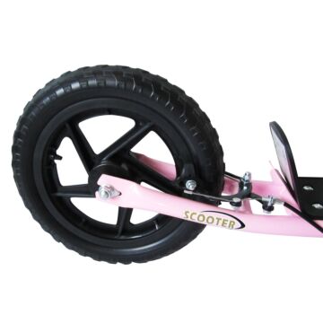 Homcom Teen Push Scooter Kids Children Stunt Scooter Bike Bicycle Ride On 12" Eva Tyres, Pink