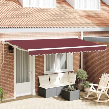 Vidaxl Retractable Awning Burgundy 400x200 Cm Fabric And Polyester