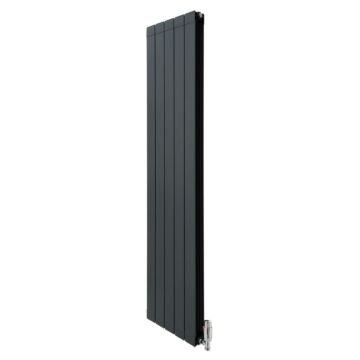 Aluminium Radiator & Valves – 1800mm X 395mm – Anthracite Grey