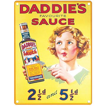 Small Metal Sign 45 X 37.5cm Vintage Retro Daddie's Sauce