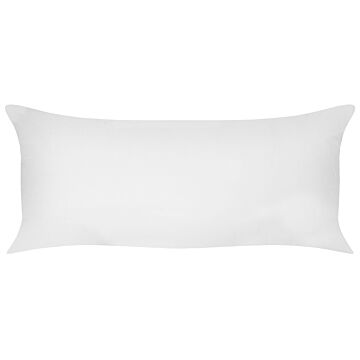 Bed Pillow White Lyocell Japara Cotton Rectangular 40 X 80 Cm Polyester Filling High Profile Sleeping Cushion Bedroom Beliani