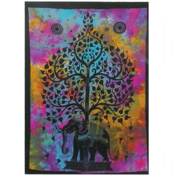 Cotton Wall Art - Elephant Tree