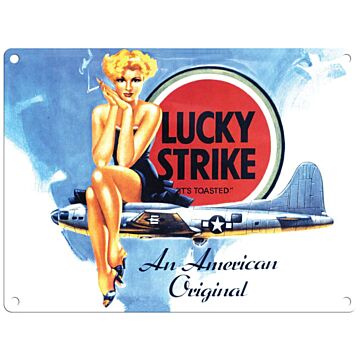 Small Metal Sign 45 X 37.5cm Vintage Retro Lucky Strike Cigarettes