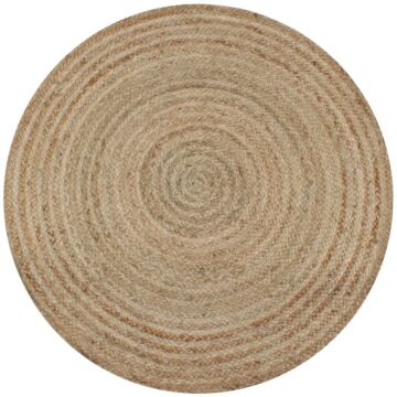 Vidaxl Area Rug Braided Jute 90 Cm Round