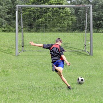 Sportnow 8ft X 5ft Football Goal, Football Net For Garden With Ground Stakes, Quick And Simple Set Up