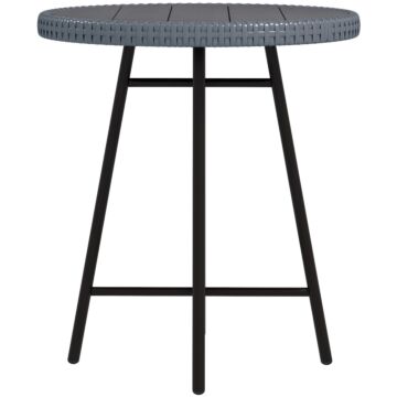 Outsunny Pe Rattan Side Table Grey