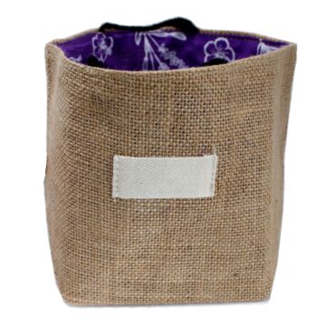 Natural Jute Cotton Gift Bag - Lavender Lining - Large
