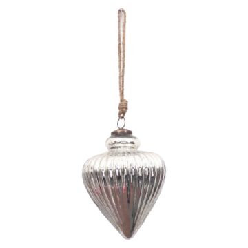 The Noel Collection Antique Silver Vallupe Bauble