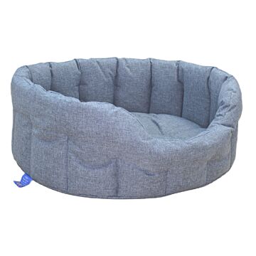 P&l Country Dog Heavy Duty Oval Waterproof Charcoal Softee Beds Size Jumbo Internal L90cm X W74cm X H25cm / Base Cushion 8cm Thickness