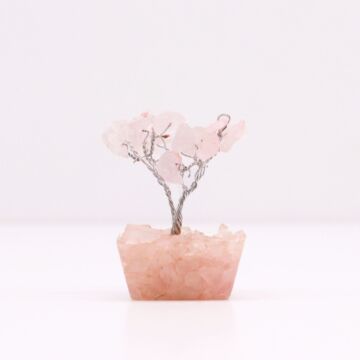Mini Gemstone Tree On Orgonite Base - Rose Quartz (15 Stones)