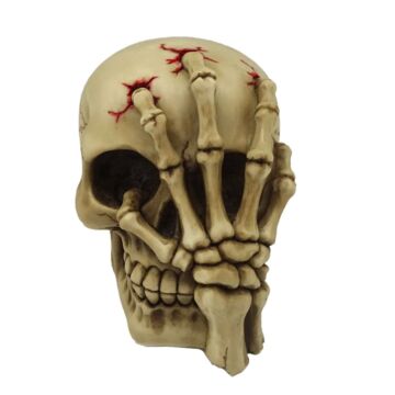 Gothic Skull Decoration - Skull Head With Skeleton Claw Hand