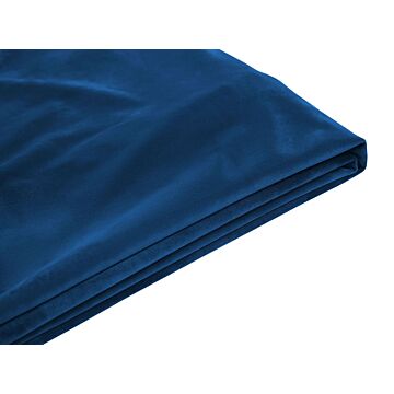 Bed Frame Cover Blue Velvet For Bed 160 X 200 Cm Removable Washable Beliani