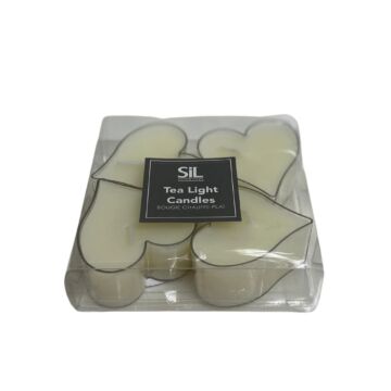 Pack Of Four Large Heart Shaped Tea Light Candles