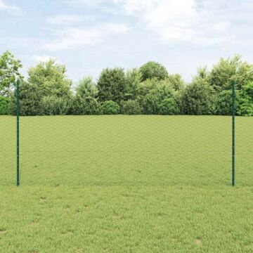 Vidaxl Fence Posts 11 Pcs U-channel Green 120 Cm Steel, Vidaxl Hexagon Fence Green 1.2x100 M Steel