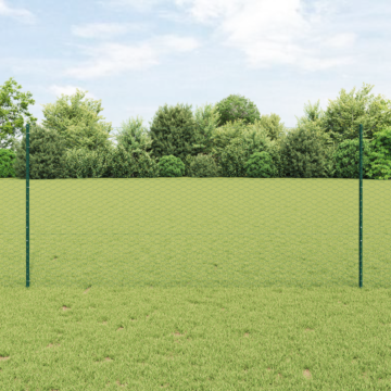 Vidaxl Fence Posts 11 Pcs U-channel Green 120 Cm Steel, Vidaxl Hexagon Fence Green 1.2x100 M Steel