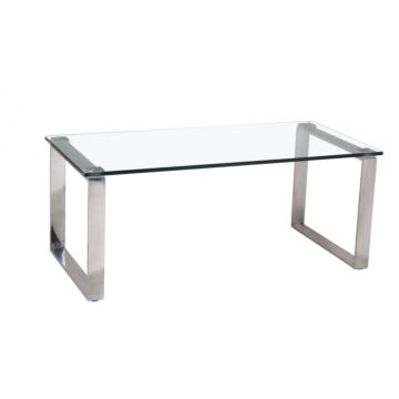 Carter Glass Coffee Table With Stainless Steel Legs