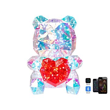 Smart Led Decoration Multicolour Teddy Bear Iridescent Holographic Rgb With App Usb Powdered Beliani