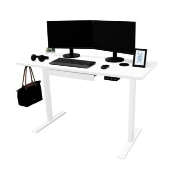 Electric Standing Desk With Drawer - 140cm X 60cm