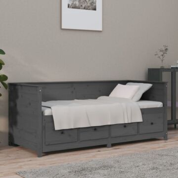 Vidaxl Day Bed Grey 90x190 Cm Solid Wood Pine