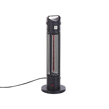 Tower Electric Patio Heater Black 1000 W Infrared Heating Lamp Freestanding Infrared Garden Outdoor Beliani