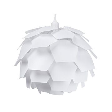 Pendant Lamp White Plastic Pine Cone Shade Hanging Lamp Beliani