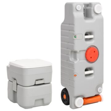 Vidaxl Portable Camping Toilet And Water Tank Set