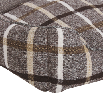 Pet Bed Dog Cat Grey Linen Square Chequered Pattern Beliani