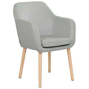 Dining Chair Grey Velvet Upholstery Wooden Legs With Armrests Classic Style Living Space Furniture Beliani