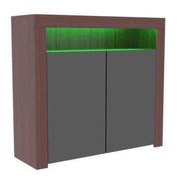 Nova 2 Door Led Sideboard, Walnut & Black