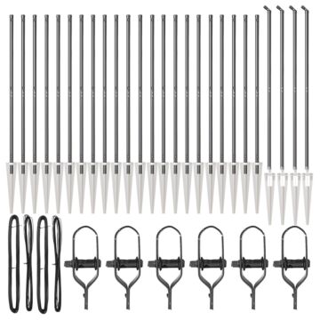 Vidaxl Fence Posts With Spike 26 Pcs Ø32 Mm 180 Cm Galvanised Steel