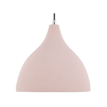 Pendant Lamp Pink Concrete Scandinavian Style Ceiling Light Beliani