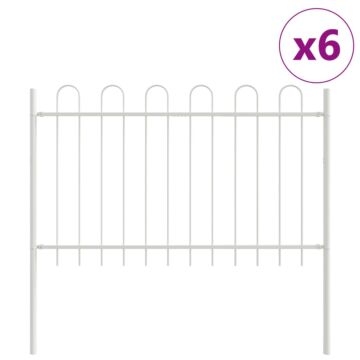 Vidaxl Garden Fence With Hoop Top White 10.2x1 M Steel