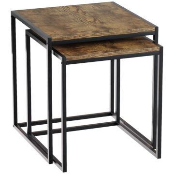 Brooklyn Nest Of 2 Tables, Dark Wood