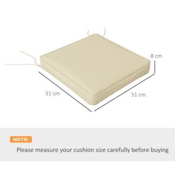 Outsunny 4-piece Seat Cushions Pillow Replacement, Patio Chair Cushions Set With Ties For, Beige