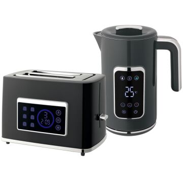 Homcom Touch Screen Kettle And Toaster Set - Grey