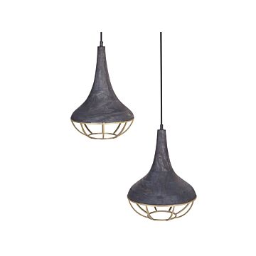 Pendant Lamp Black Natural Wooden Shade Ceiling Light Boho Style Home Accessories Handmade Beliani
