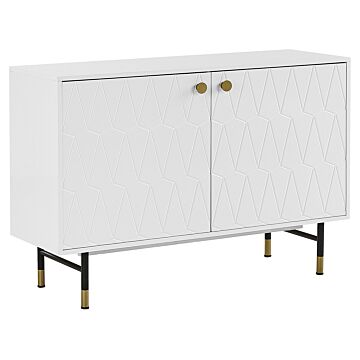 Sideboard White 2 Door Cabinet Storage Modern Minimalist Beliani